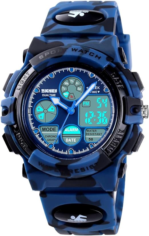 Dayllon Kids' Outdoor Digital Watch: 50M Waterproof, Alarm, Stopwatch, Calendar, 12/24H, Ideal for Boys and Girls. Reliable Wristwear