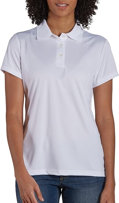 Hanes Women's Sport Cool DRI Polo Shirt, Moisture-Wicking Performance Polo Shirt for Women