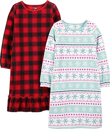 Simple Joys by Carter's Girls and Toddlers' Fleece Nightgowns, Pack of 2