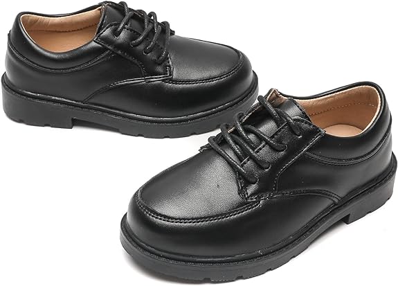 DADAWEN Boys Girls Classic Leather Lace-Up School Uniform Oxfords Comfort Casual Dress Shoes Loafers Flats (Toddler/Little Kid/Big Kid)