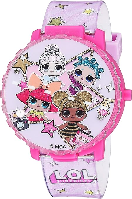 Accutime Kids L.O.L. Surprise! Digital Quartz Watch for Girls & Boys, Hot Pink & Light Pink (Model: LOL4042)