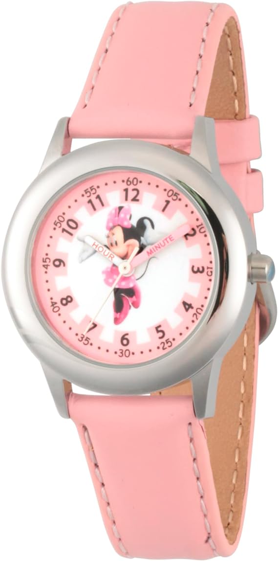 Disney Minnie Mouse Kids' Stainless Steel Time Teacher Analog Quartz Watch