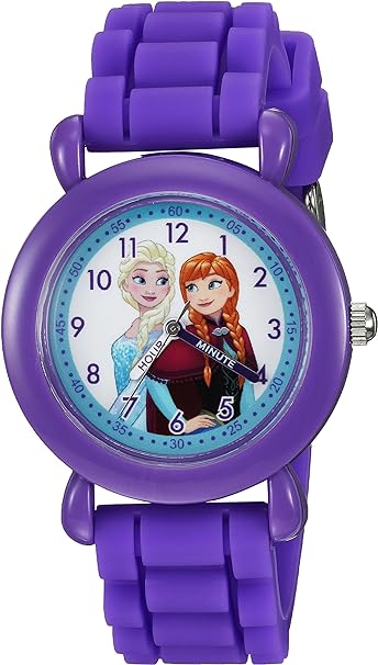 Disney Frozen Kids' Plastic Time Teacher Analog Quartz Silicone Strap Watch