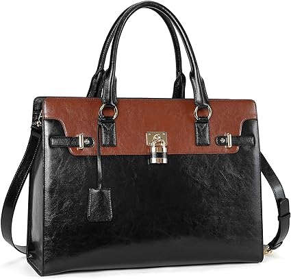 BOSTANTEN Briefcase for Women 15.6 inch Leather Laptop Bag Vintage Slim Lawyer Business Bag Stylish Work Purse