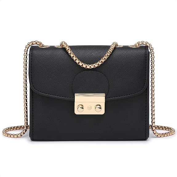 Dasein Women Small Crossbody Bag Designer Evening Bag Clutch Purse Handbag for Wedding/Prom/Party with Double Chain Strap