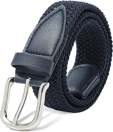 AWAYTR Kids Elastic Braided Belt - Pin Buckle Stretch Golf Baseball Belts for Boys and Girls Aged 4-12 Years