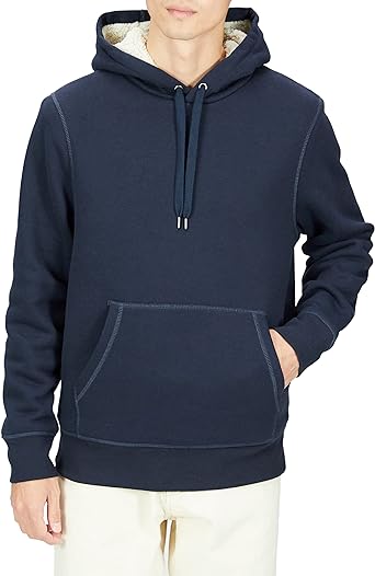 Amazon Essentials Men's Sherpa-Lined Pullover Hoodie Sweatshirt